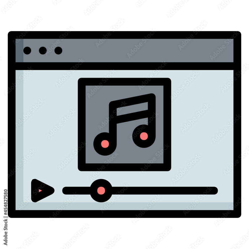 Fototapeta premium music player Color line icon