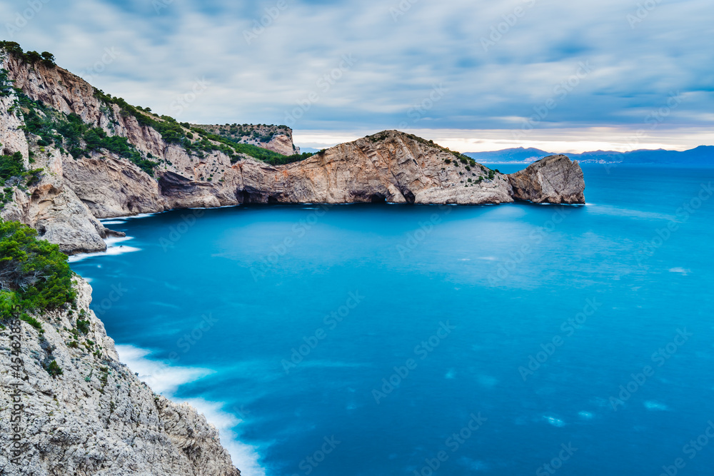 View of the coastline beautiful cliffs