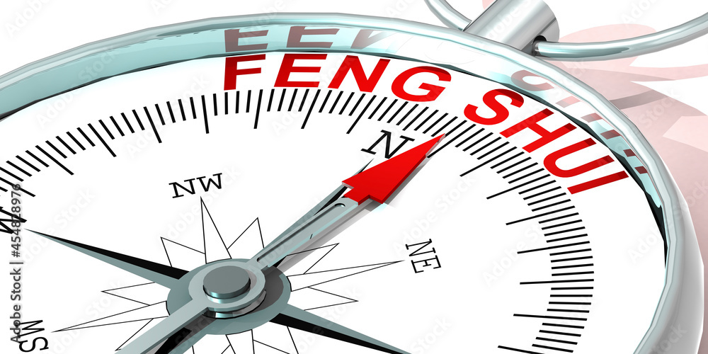 Metal compass with feng shui word Metal compass with feng shui word