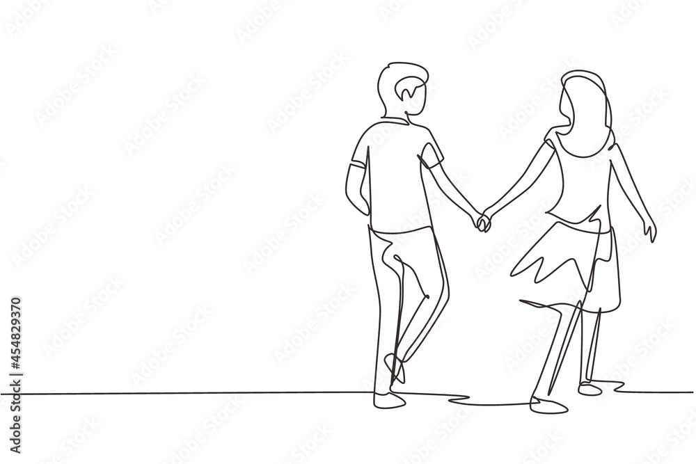 Romantic love concept one single line drawing Vector Image