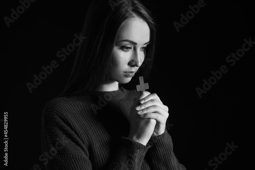 Black and white portrait of...