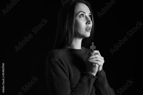 Black and white portrait of...