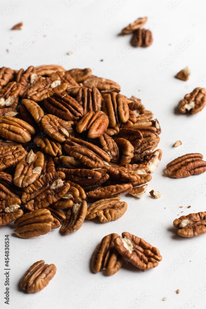 Pecan Nuts on white background Pecan Nuts on white background