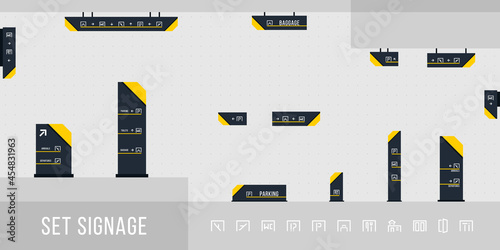 Set of exterior and interior signage concept.