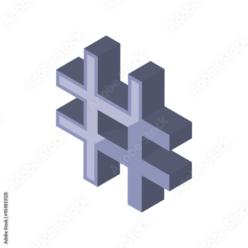 isometric hashtag social media