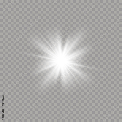 Set of explosion star  glare  sparkle  sun flare.
