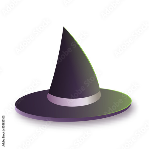 Witch hat in cartoon style on a white background. Vector illustration