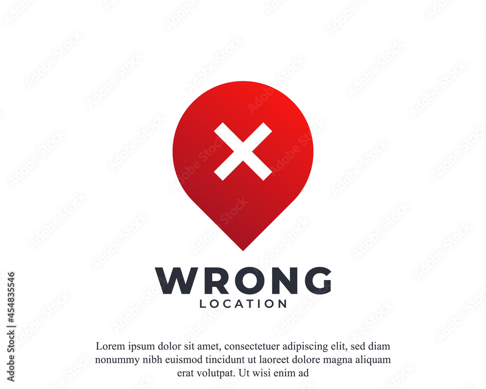 Wrong Location Icon. Cross Pin Logo Design Template Element Stock Vector Adobe Stock