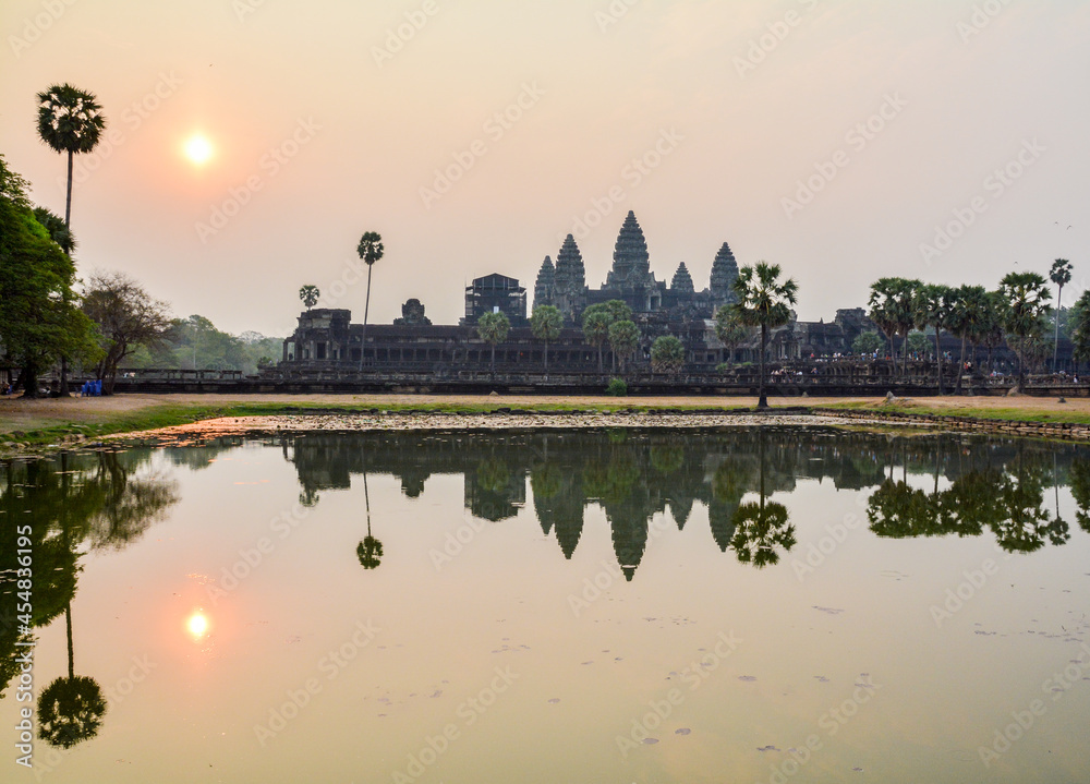 Sunrise reflections of Angkor Wat, Cambodia