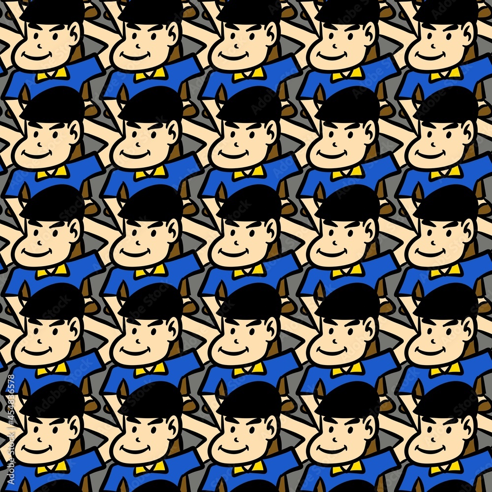 seamless pattern of cute man cartoon seamless pattern of cute man cartoon