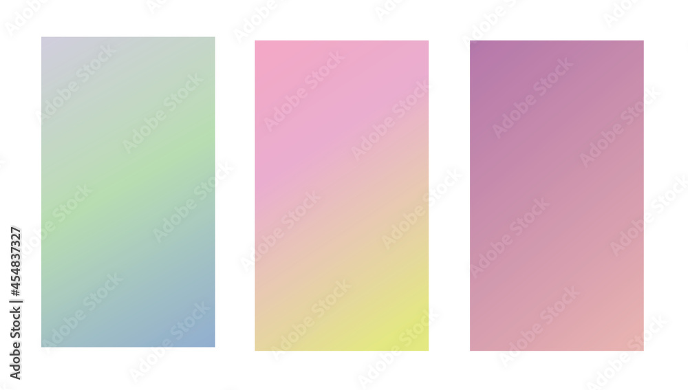set of modern abstract background with soft gradient color