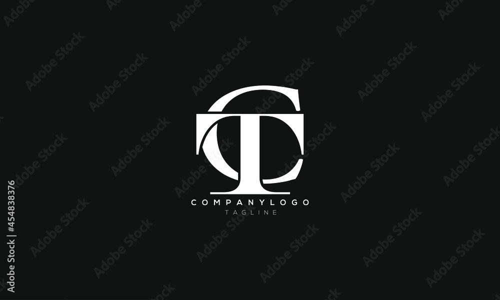 TC, CT, Abstract initial monogram letter alphabet logo design