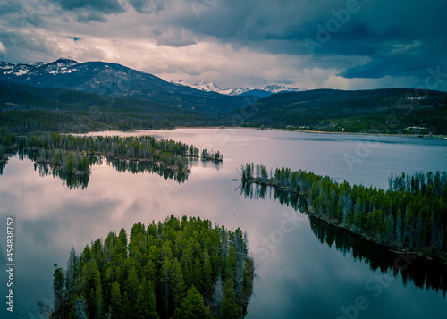 Aerial Drone Shot Outside of Rocky Mountain National Park in Colorado