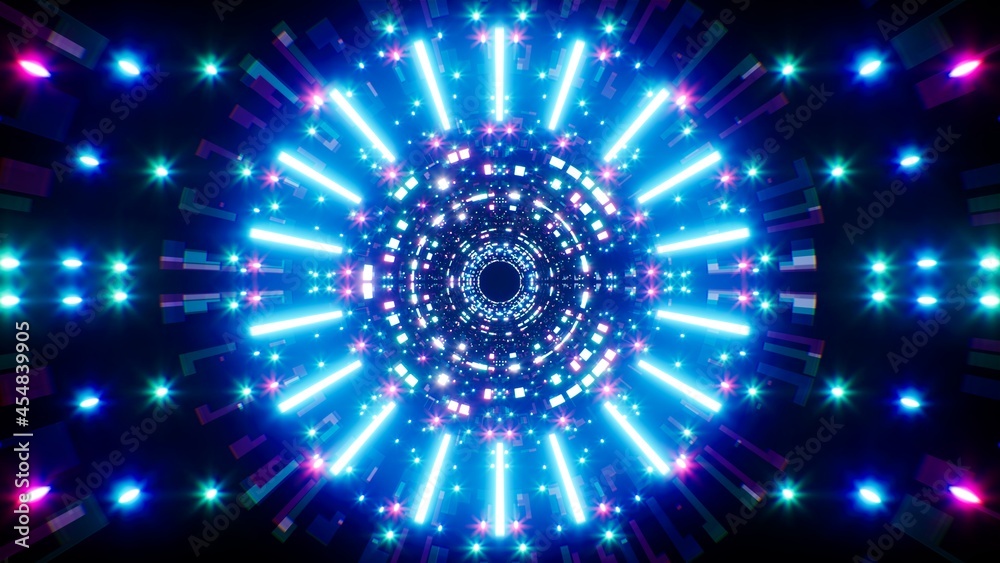 Neon Glittering Light and Multiple Light Streak Neon Glittering Light and Multiple Light Streak