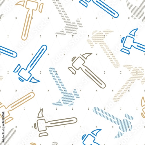 Professional Hammer Repair Tools Vector Graphic Seamless Pattern