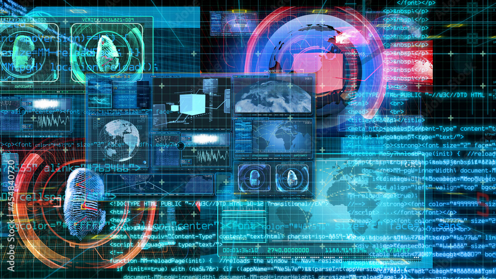 UX Technology Matrix Computer HUD Data Digital GUI Screen Stock ...