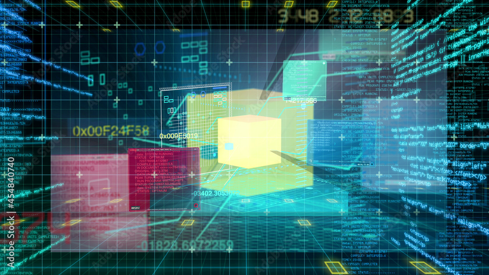 UX Technology Matrix Computer HUD Data Digital GUI Screen Stock ...