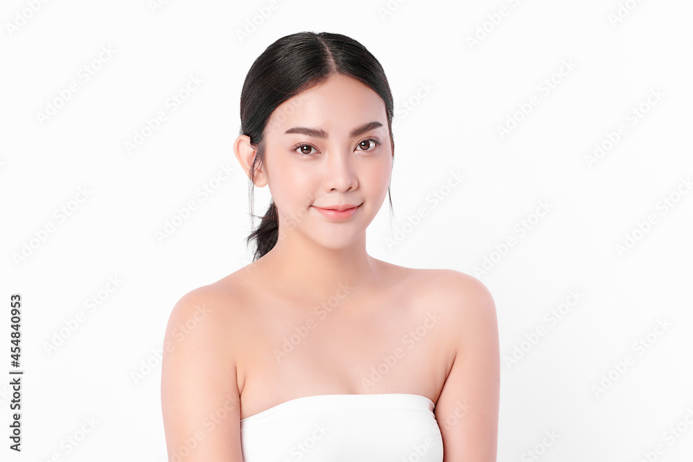 Beautiful young asian woman with clean fresh skin on white background, Face care, Facial treatment, Cosmetology, beauty and spa, Asian women portrait. Beautiful young asian woman with clean fresh skin on white background, Face care, Facial treatment, Cosmetology, beauty and spa, Asian women portrait.