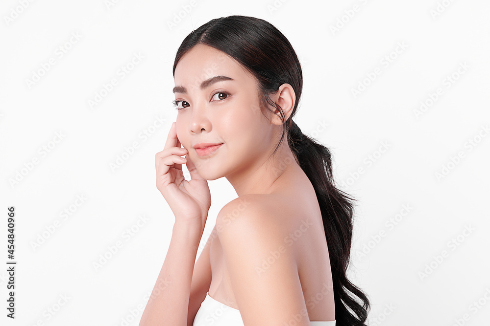 Beautiful young asian woman with clean fresh skin on white background, Face care, Facial treatment, Cosmetology, beauty and spa, Asian women portrait. Beautiful young asian woman with clean fresh skin on white background, Face care, Facial treatment, Cosmetology, beauty and spa, Asian women portrait.