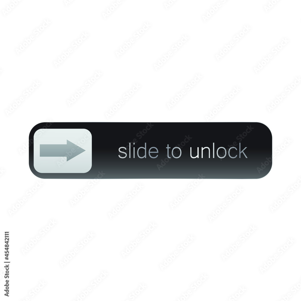 An illustration slide to unlock button interface An illustration slide to unlock button interface