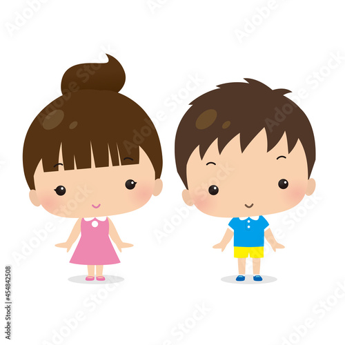 Cute illustrations of brothers and sisters
