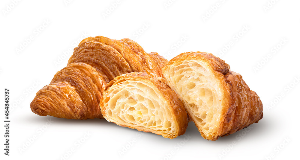 fresh croissant on white