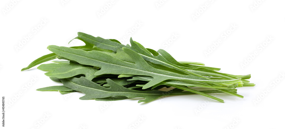Fototapeta premium wild rocket leaves isolated on white