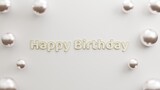 text happy birthday modern gold with white background minimalist style 3d illustration rendering for poster ,flyer , event , banner and etc