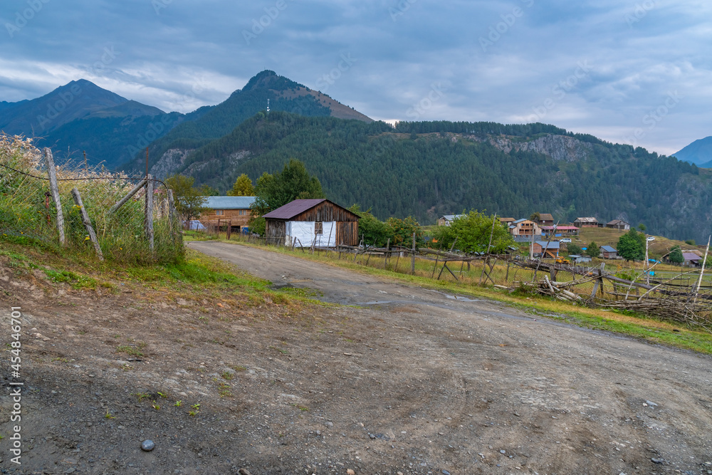 mountain village Omalo in Tusheti nature reserve. Georgia mountain village Omalo in Tusheti nature reserve. Georgia