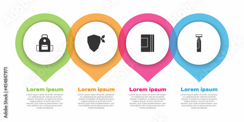 Set School backpack, Vandal, Spiral notebook and Marker pen. Business infographic template. Vector