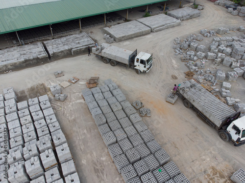 Cement block manufacturing and stocking area 