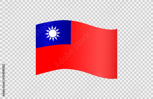 Waving flag of Taiwan isolated  on png or transparent  background,Symbol of Taiwan,template for banner,card,advertising ,promote, vector illustration top gold medal sport winner country