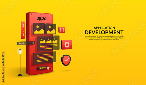 Web, Software and Application development concept, coding and programming, Responsive layout UX UI design