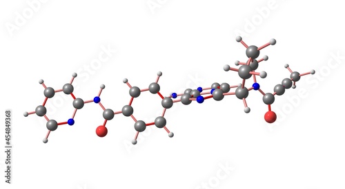Acalabrutinib molecular structure isolated on white