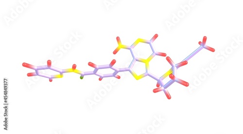 Acalabrutinib molecular structure isolated on white