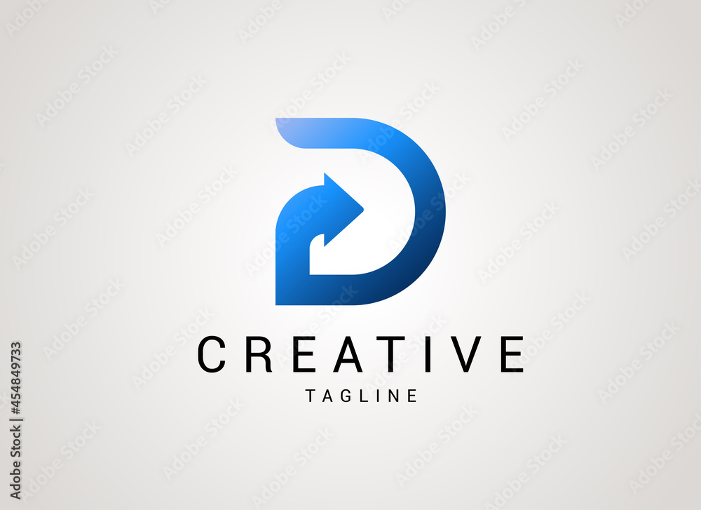 D Letter Logo Design, starting with D.