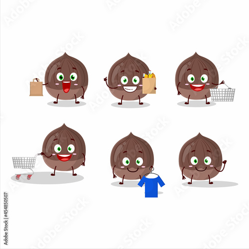 A Rich chestnut mascot design style going shopping