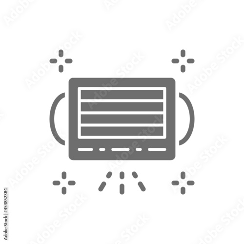Medical mask grey icon. Isolated on white background