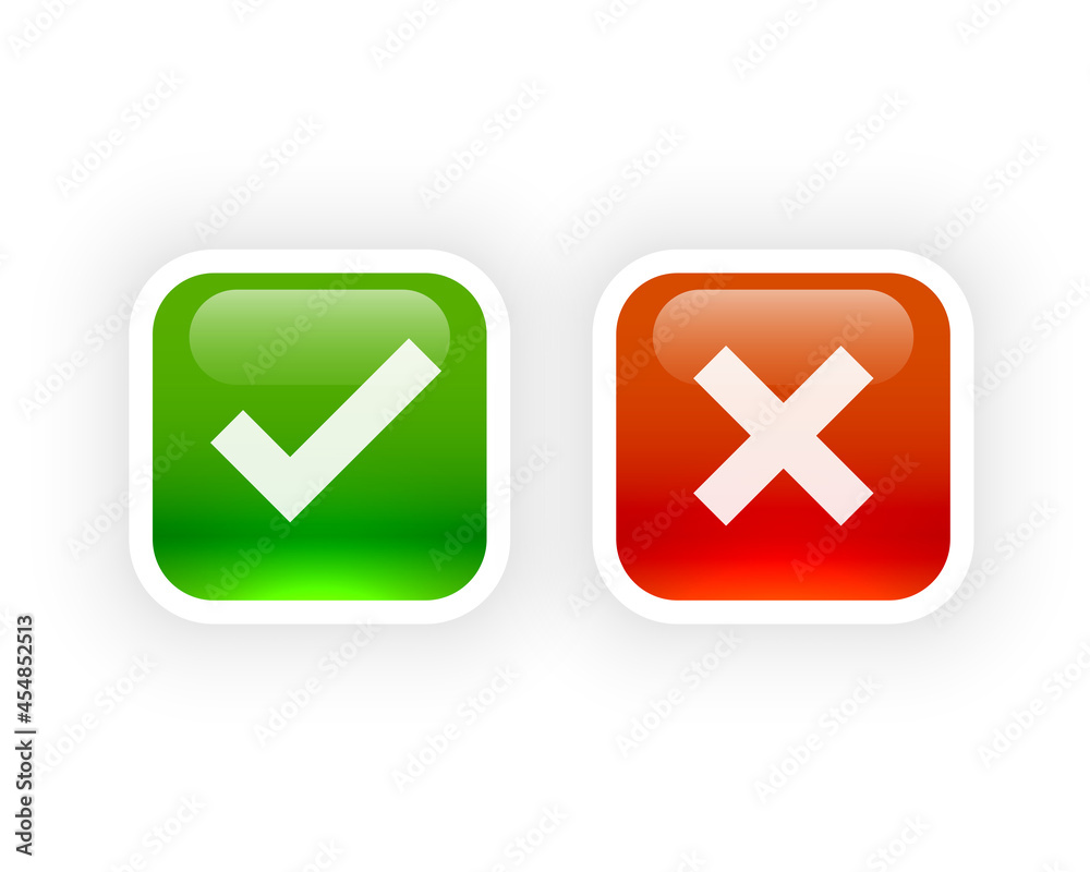 shiny button style check mark and cross symbols shiny button style check mark and cross symbols
