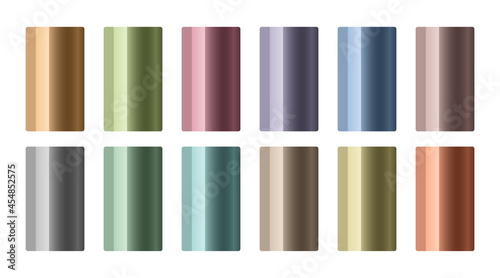 set of metallic gradients in different colors