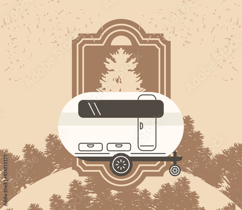 camping camper car poster