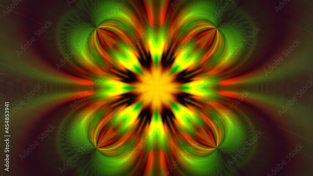 Obraz premium Abstract glowing neon symmetrical background