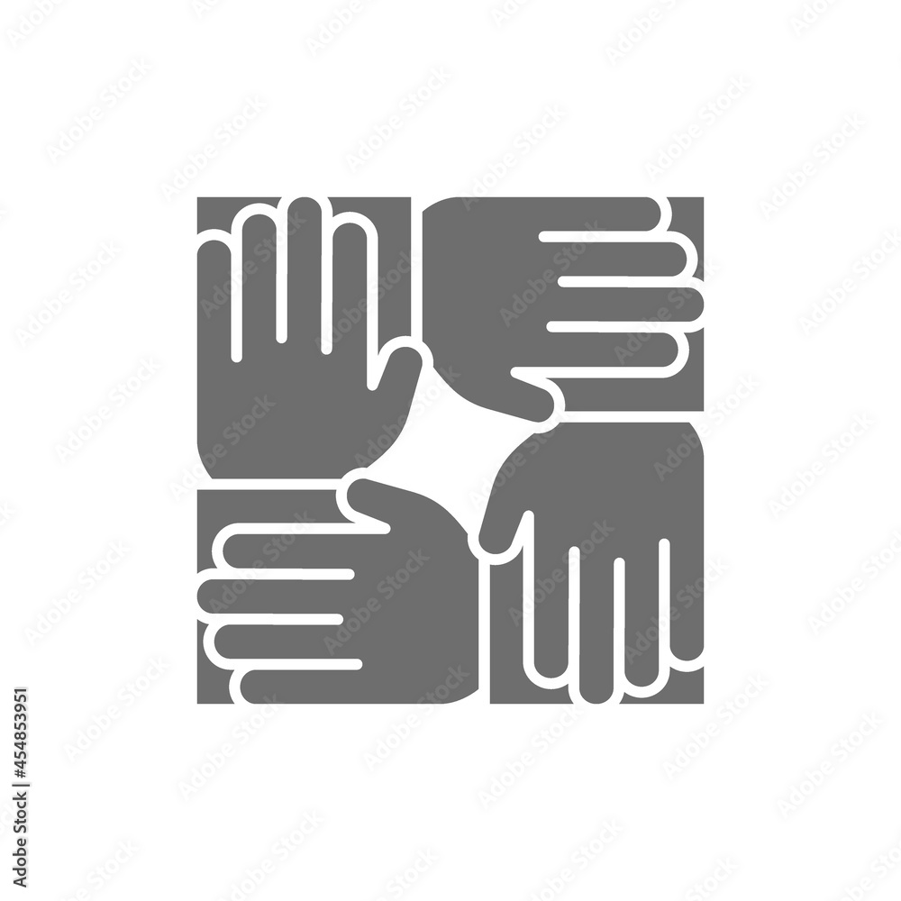 Teamwork grey icon. Isolated on white background Teamwork grey icon. Isolated on white background