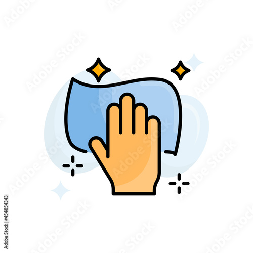 Wet cleaning vector filled outline icon style illustration. EPS 10 file