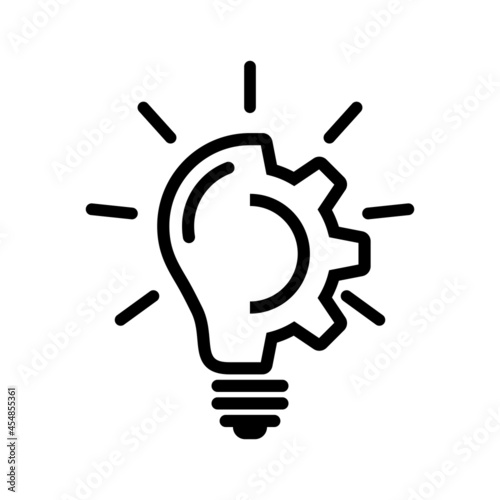 Light bulb with gear icon