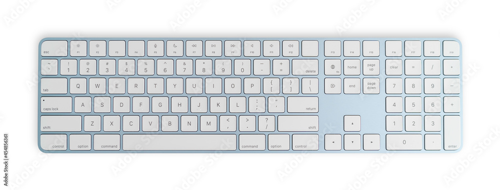 Modern keyboard for personal computer or laptop or pc desktop isolated on white background with clipping path Modern keyboard for personal computer or laptop or pc desktop isolated on white background with clipping path