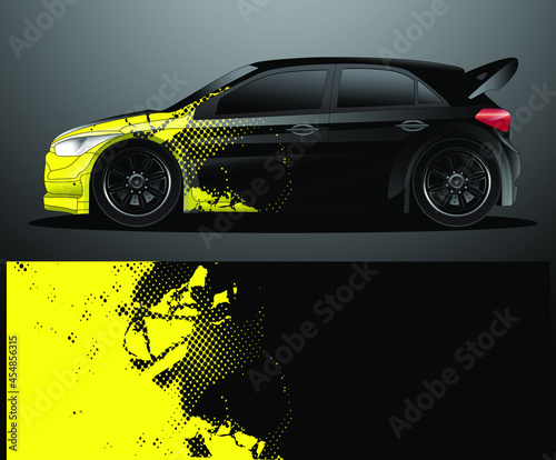 Rally car decal graphic wrap vector, abstract background