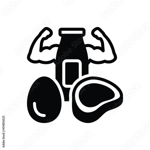 Black solid icon for proteins