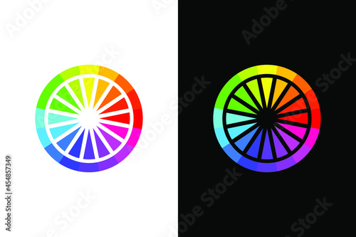 Colorful circle concept in black and white background. Very suitable in various purposes apps, websites, symbol, logo, icon and many more.