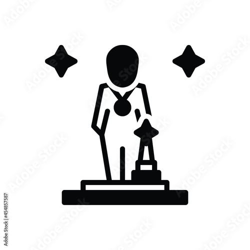 Black solid icon for winner